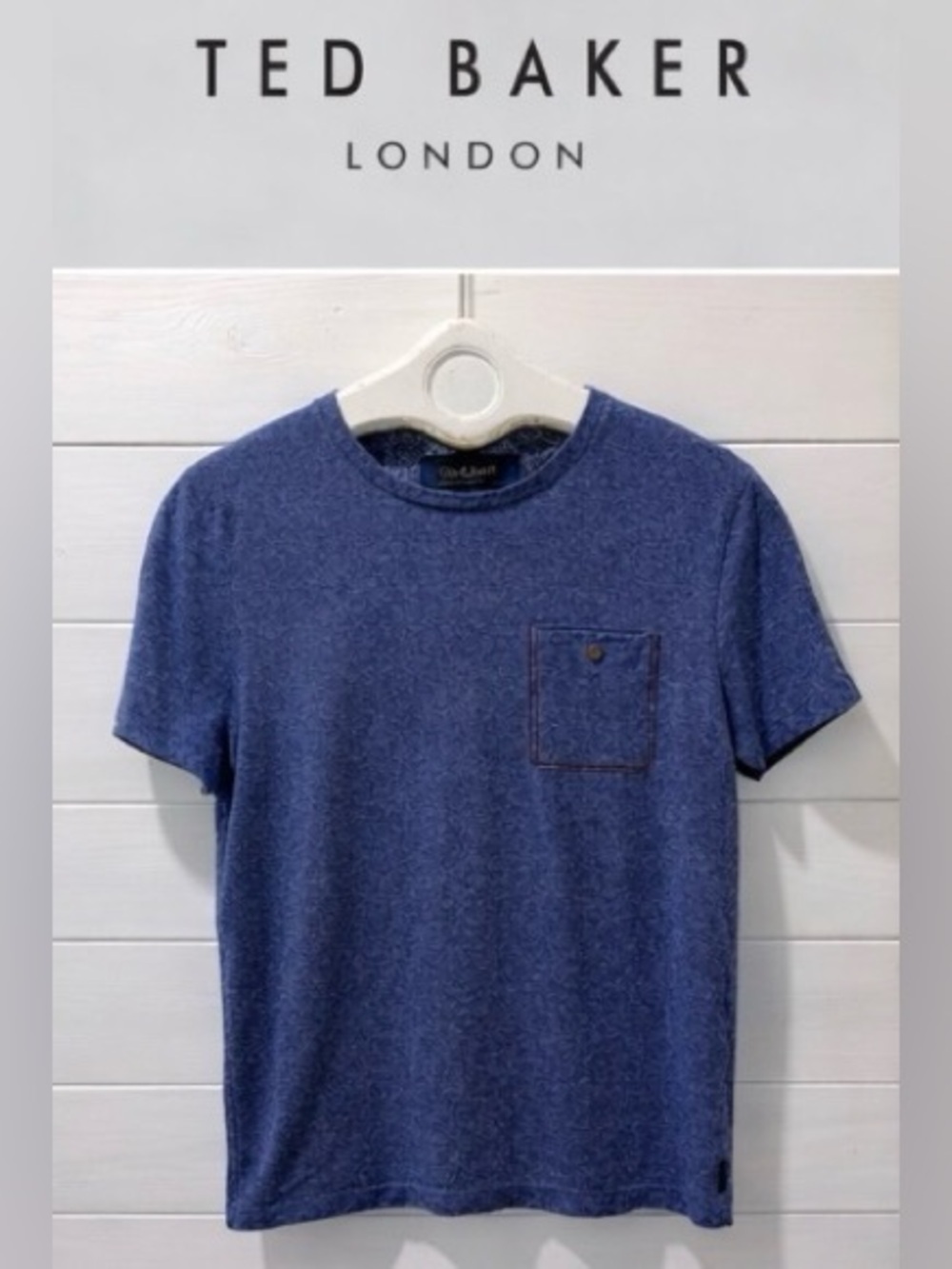 TED BAKER London – Blue Pocket T-Shirt Size 3/M (Runs Small)